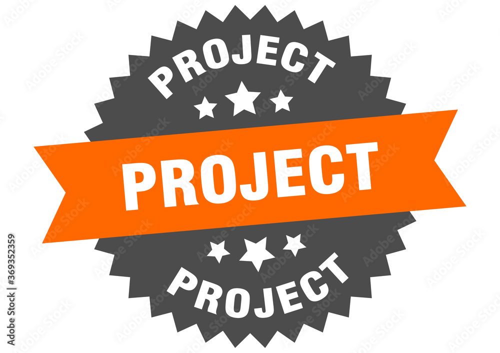 Fototapeta premium project round isolated ribbon label. project sign