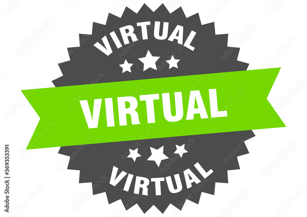 virtual round isolated ribbon label. virtual sign virtual round isolated ribbon label. virtual sign