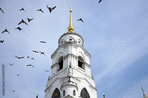 Architecture of Vladimir city, Russia. Assumption church, Famous landmark.	
 photo