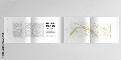3d realistic vector layout of cover mockup design templates with urban city map of Paris for bifold square brochure, flyer, cover design, book design, magazine, brochure cover.