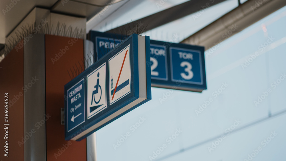 Fototapeta premium Information sign on the platform
