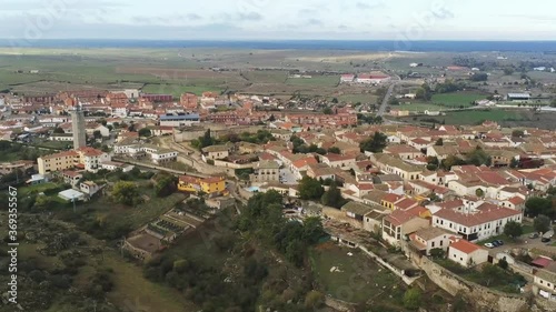 Ledesma. beautiful village of Salamanca,Spain. Aerial Drone Footage photo