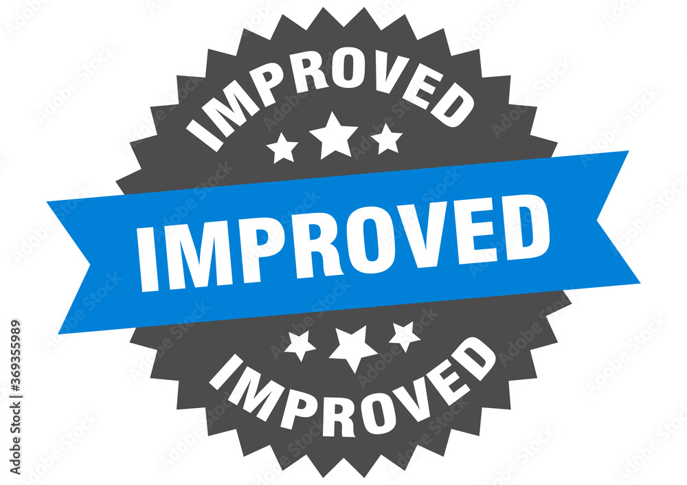 improved round isolated ribbon label. improved sign improved round isolated ribbon label. improved sign