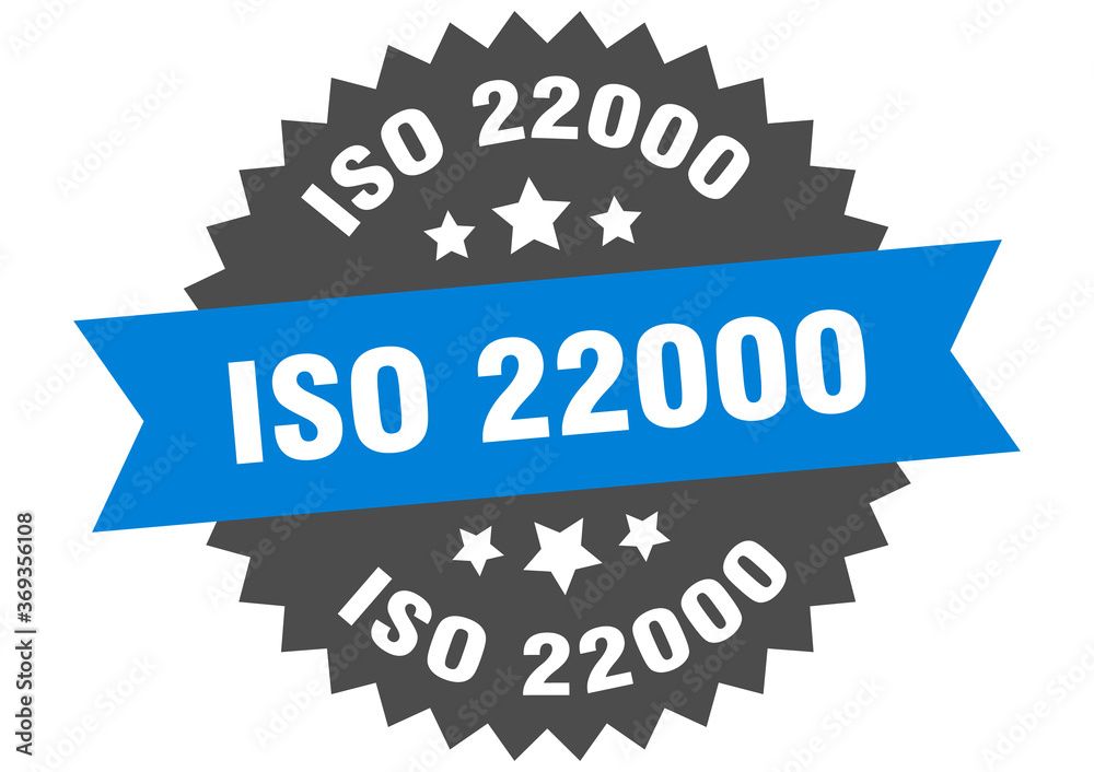 iso 22000 round isolated ribbon label. iso 22000 sign iso 22000 round isolated ribbon label. iso 22000 sign