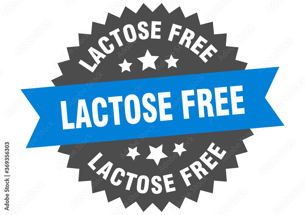 lactose free round isolated ribbon label. lactose free sign lactose free round isolated ribbon label. lactose free sign