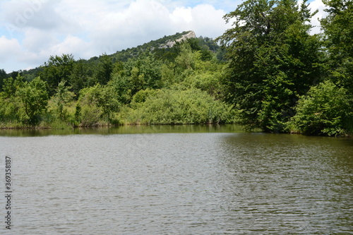 Beautiful lake Mountains Veliki Krs and Stol near Bor  Eastern Serbia