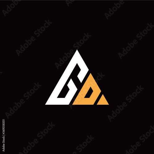 Free Download G O initial logo modern triangle with black background - GFXLoad