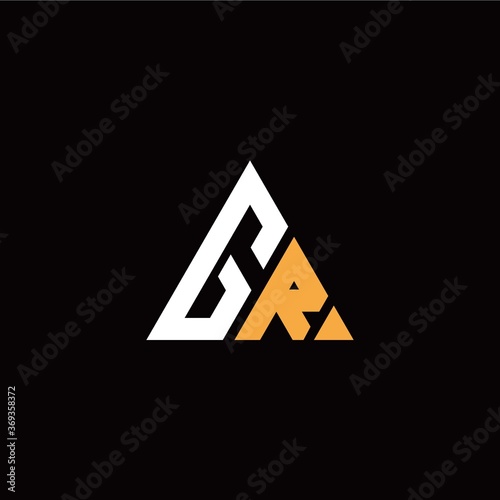G R initial logo modern triangle with black background Free Download G R initial logo modern triangle with black background - GFXLoad