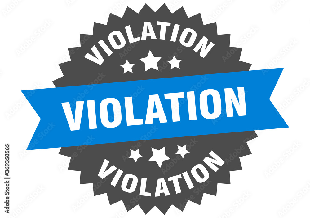 Fototapeta premium violation round isolated ribbon label. violation sign