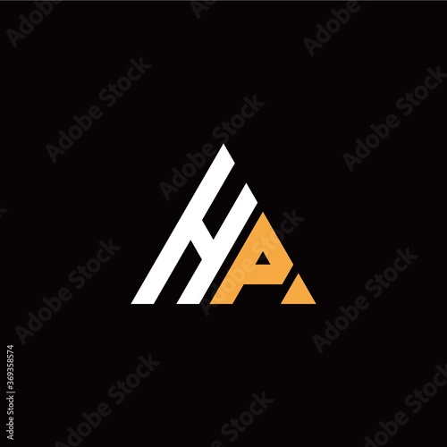 H P initial logo modern triangle with black background Free Download H P initial logo modern triangle with black background - GFXLoad
