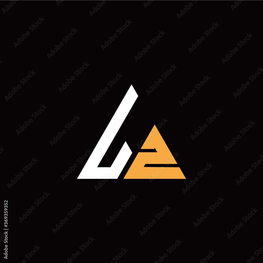 L Z initial logo modern triangle with black background L Z initial logo modern triangle with black background
