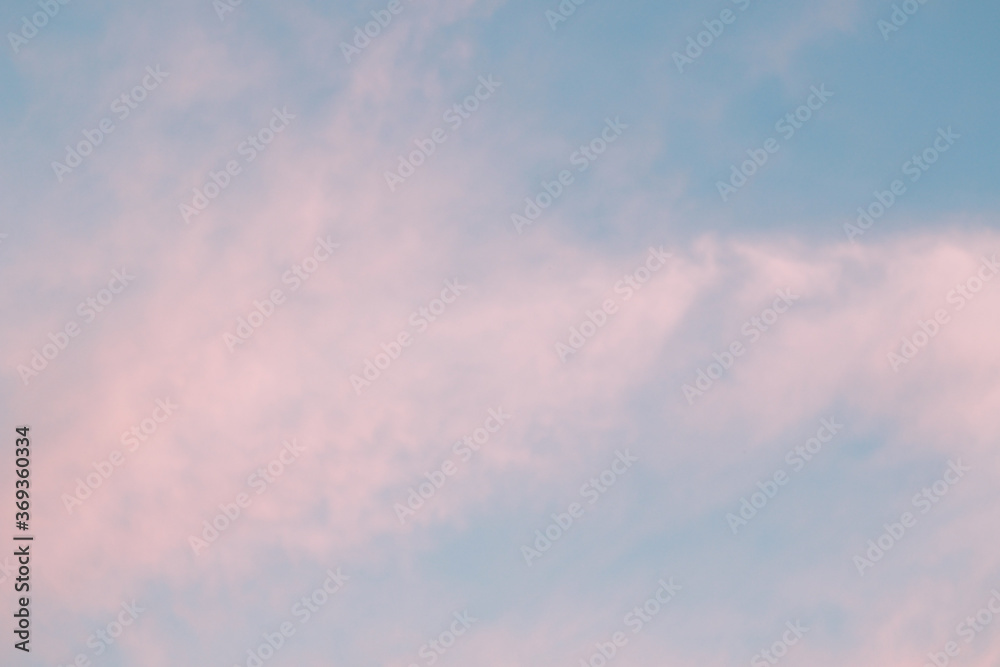beautiful evening sky with pastel colours clouds