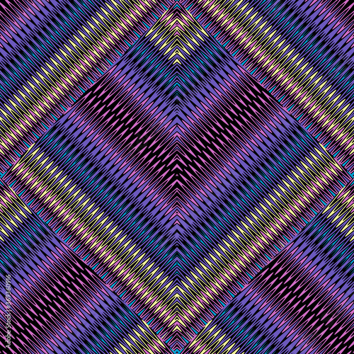 Zigzag 3d seamless pattern. Vector textured ornamental zig zag background. Repeat striped backdrop. Chevron ornament. Endless texture. Modern geometric design for wallpapers, fabric, textile, prints