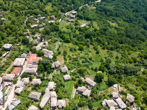 Aerial view of Village of Kovachevitsa, Bulgaria photo