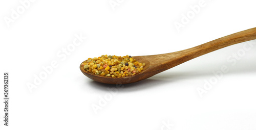 Pile of bee pollen isolated on white.