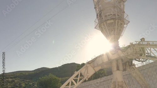 Close up drone shot of an abandoned Space Research Facility in Armenia. photo