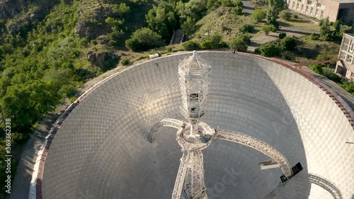 Drone shot of an abandoned Space Research Facility in Armenia. photo