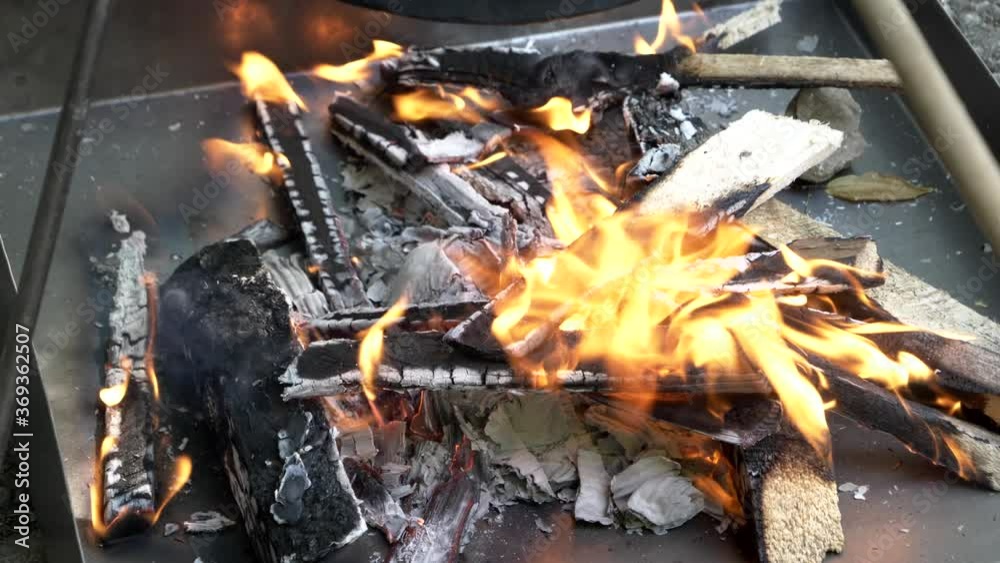 Prepare the soup in a large pot on the fire outside