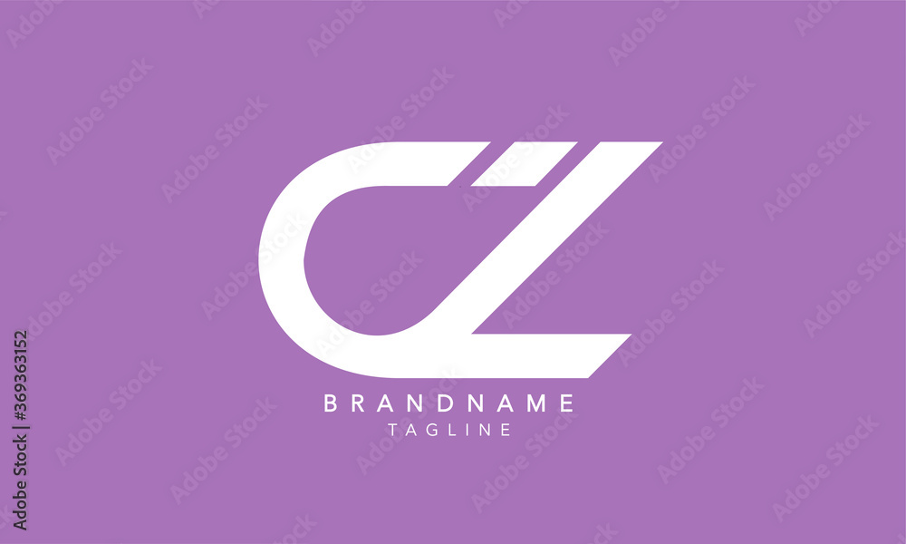 Alphabet letters Initials Monogram logo CZ, ZC, C and Z - obrazy, fototapety, plakaty 