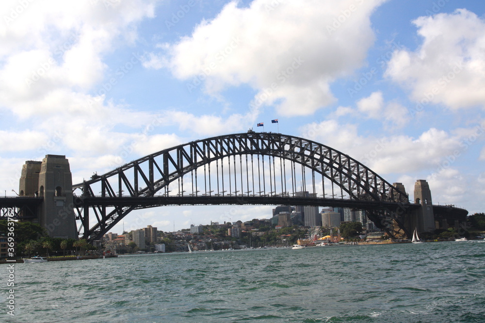 Sydney Harbour Bridge with City Skyline, Sydney, New South Walls, Australia