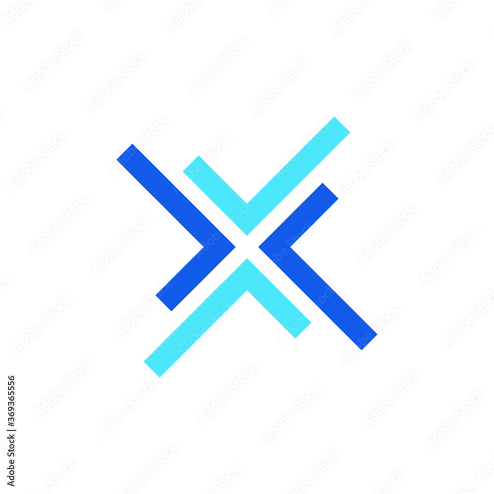 Letter X concept, cross icon ready to use Letter X concept, cross icon ready to use