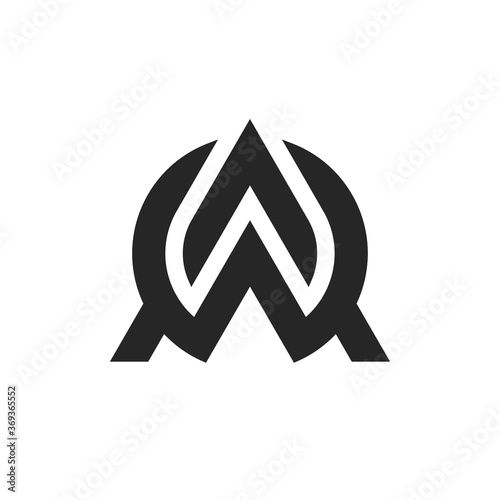 letter AW logo template