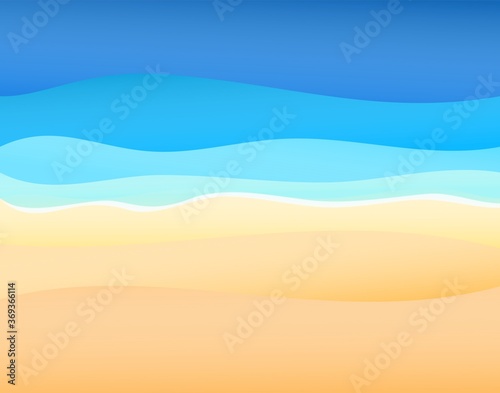 Vector Beach Design Illustration Abstract Concept Travel Background.