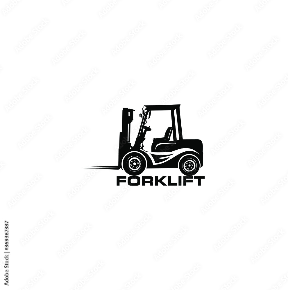 Fototapeta premium Forklift logo silhouette black vector