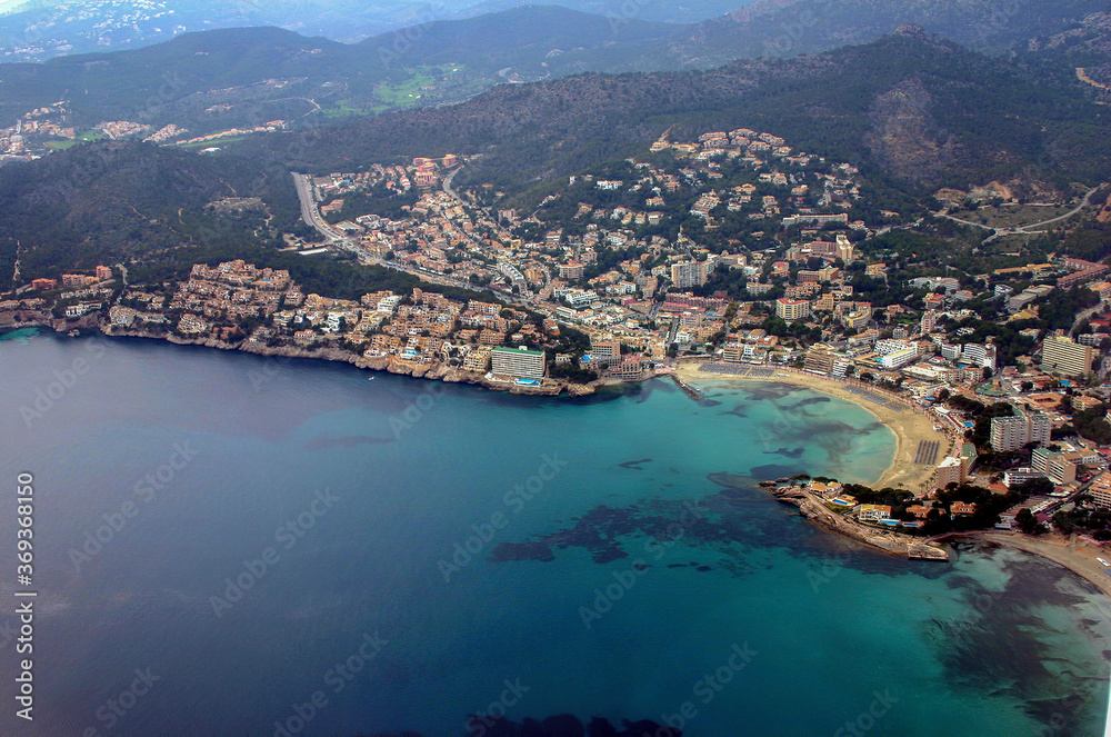 Aerial view of the island of Mallorca