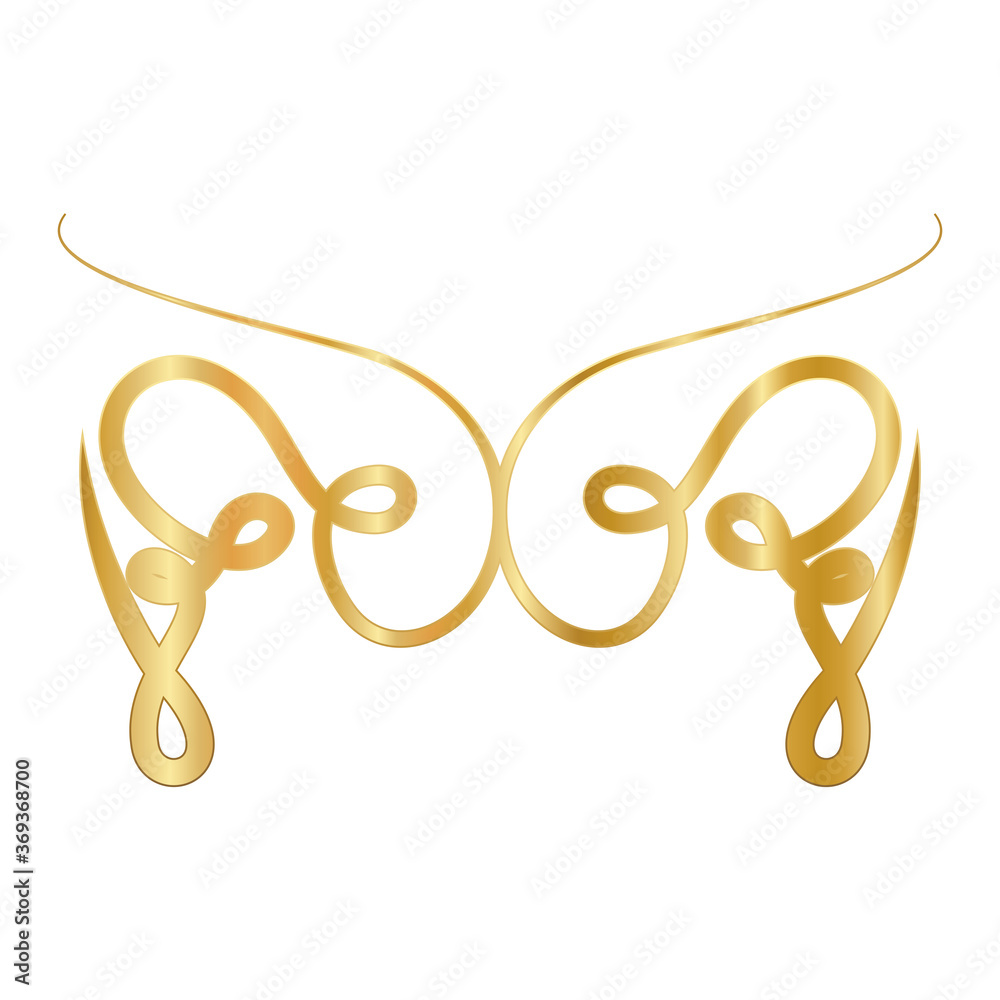Fototapeta premium gold and ribbon shaped ornament design of Decorative element theme Vector illustration