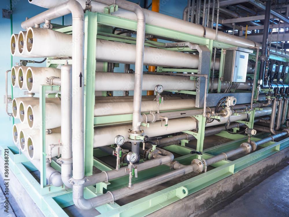 A reverse osmosis plant of water treatment plant in industrial zone at power plant.