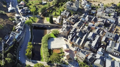 Molinaseca. Village in El Bierzo. Leon,Spain Aerial Drone Footage. Camino de Santiago photo