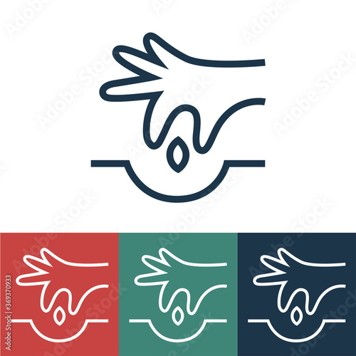 Linear vector icon with planting of seeds