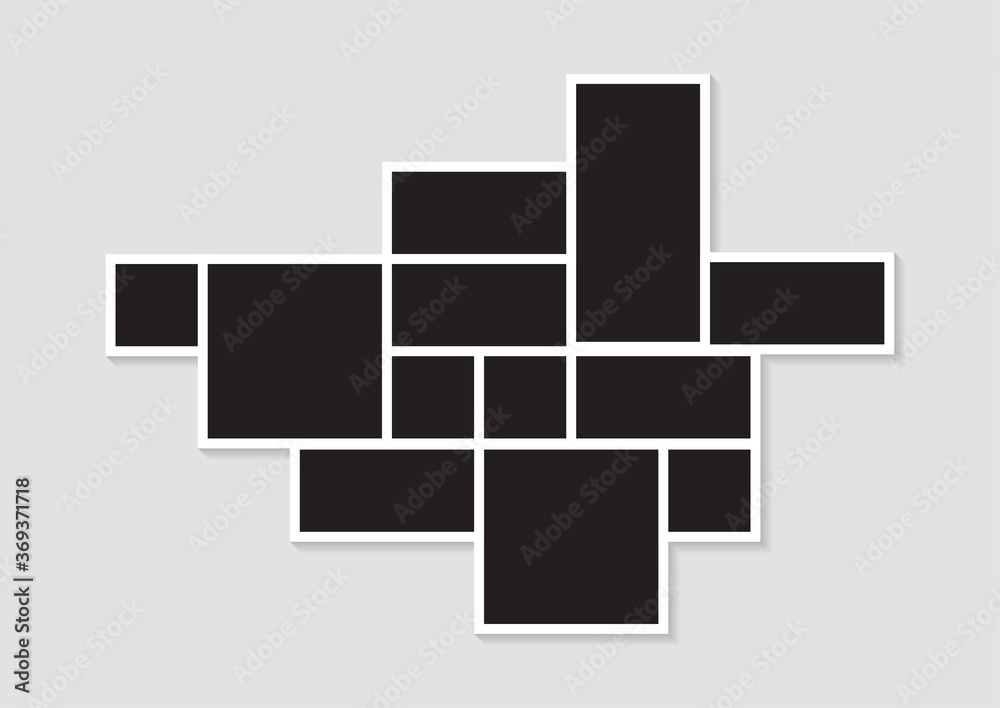 Templates photo collage image frames for photo or Picture montage. Picture montage abstract. Vector illustration Templates photo collage image frames for photo or Picture montage. Picture montage abstract. Vector illustration