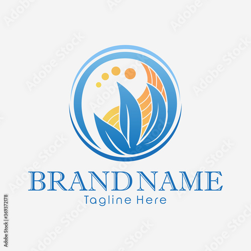 relaxing meditation logo creative concept