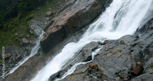 Grawa running water of Waterfall in Stubai, Austria photo