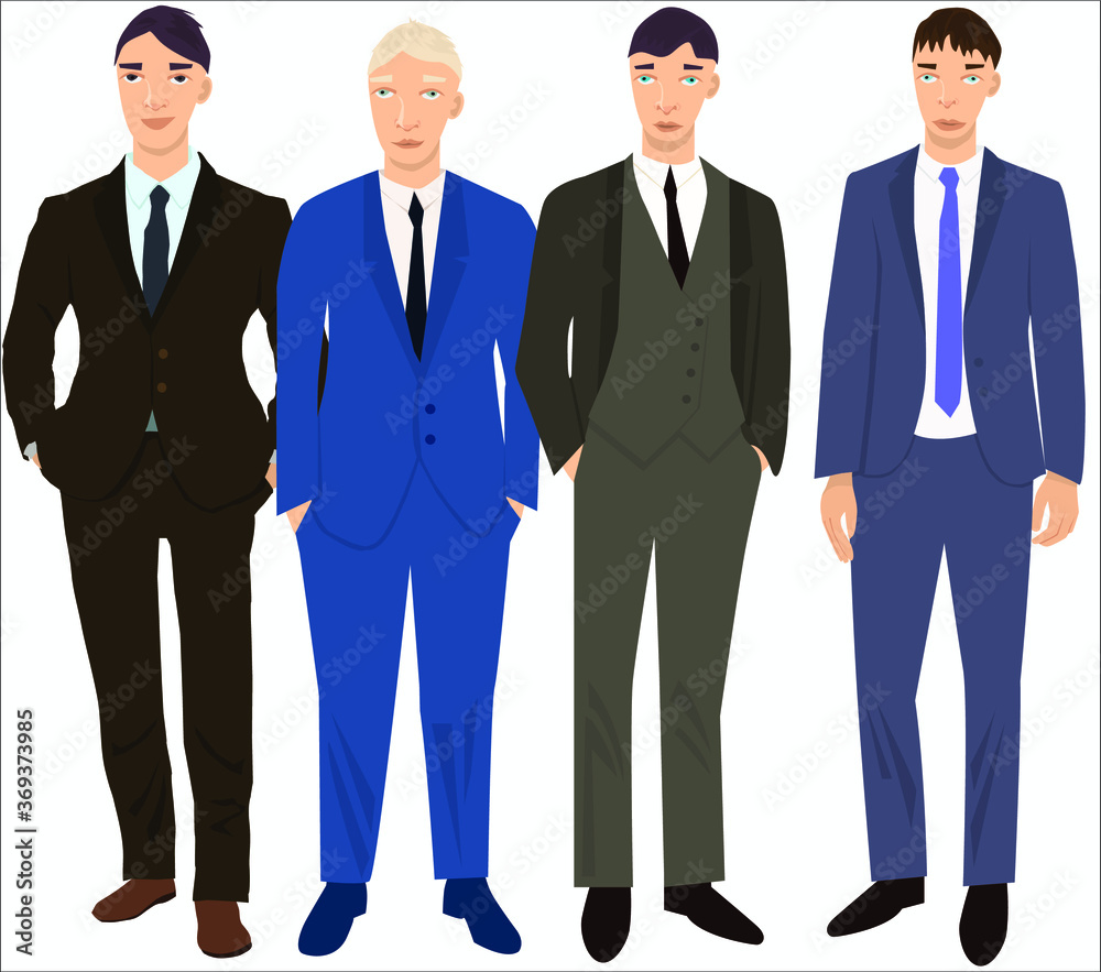 Office staff. Group of professionals dressed in business style.Vector illustration. White background isolated. Office staff. Group of professionals dressed in business style.Vector illustration. White background isolated.