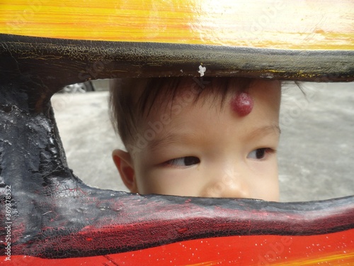 little girl in the rain