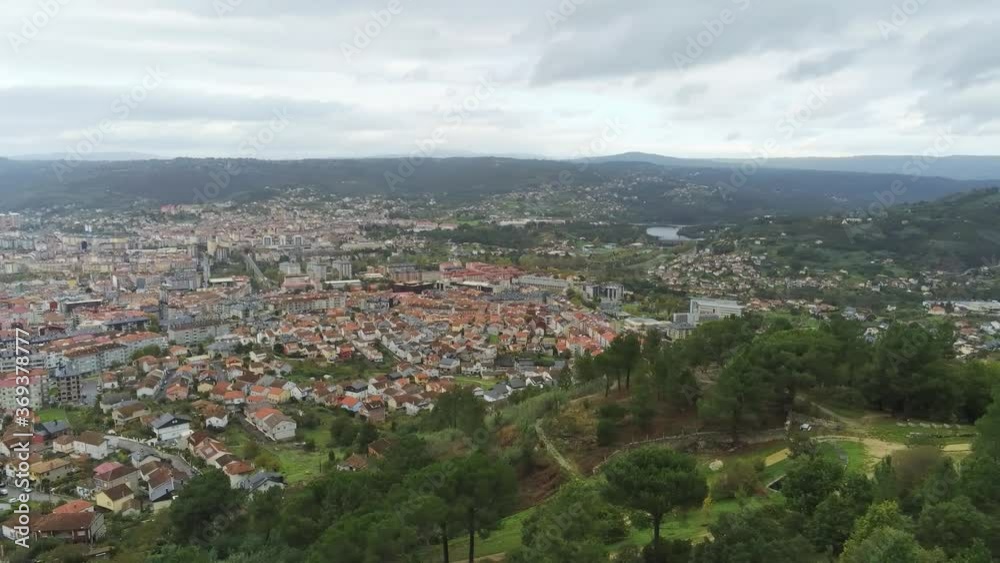 Ourense. Buildings in the city. Galicia,Spain. Aerial Drone Footage Ourense. Buildings in the city. Galicia,Spain. Aerial Drone Footage