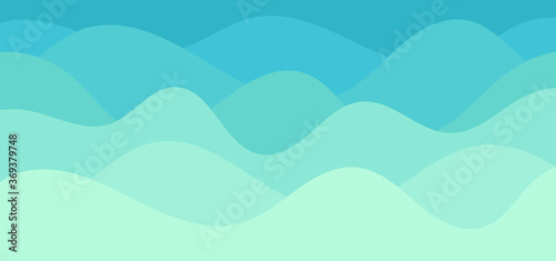 Fluid background water wave design like the sea cyan color overlap layer