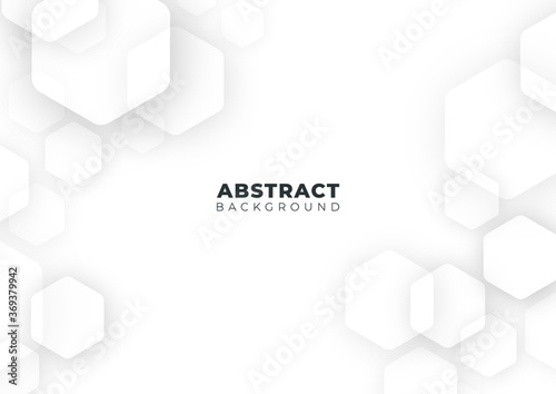 Abstract Futuristic Science, Business, Health and Technology Geometric Hexagon Shape Border White Background Texture, Vector Illustration with Copy Space
