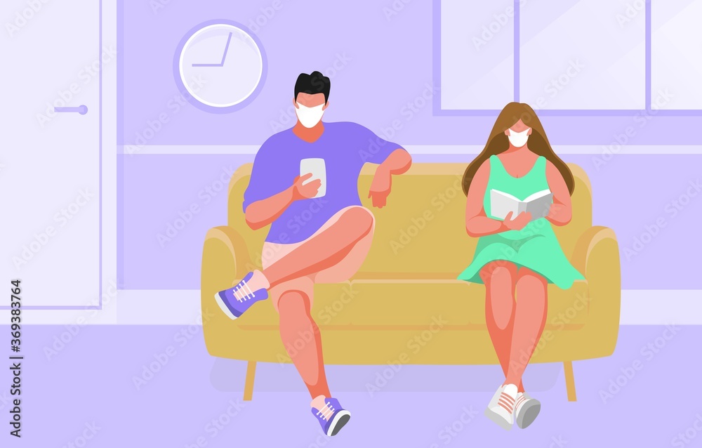 Man and woman in the waiting room Man and woman in the waiting room