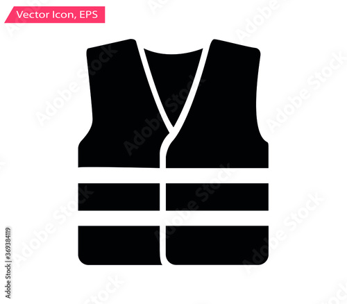 Life Jacket vector Solid Icon Design. illustration on White background