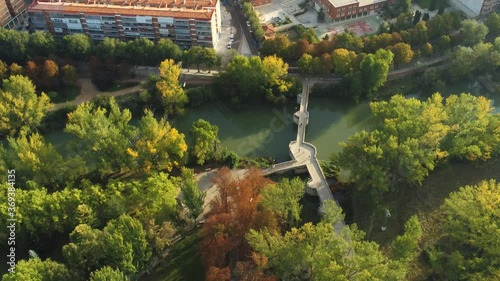 Palencia, city of Spain. Aerial Drone Footage photo