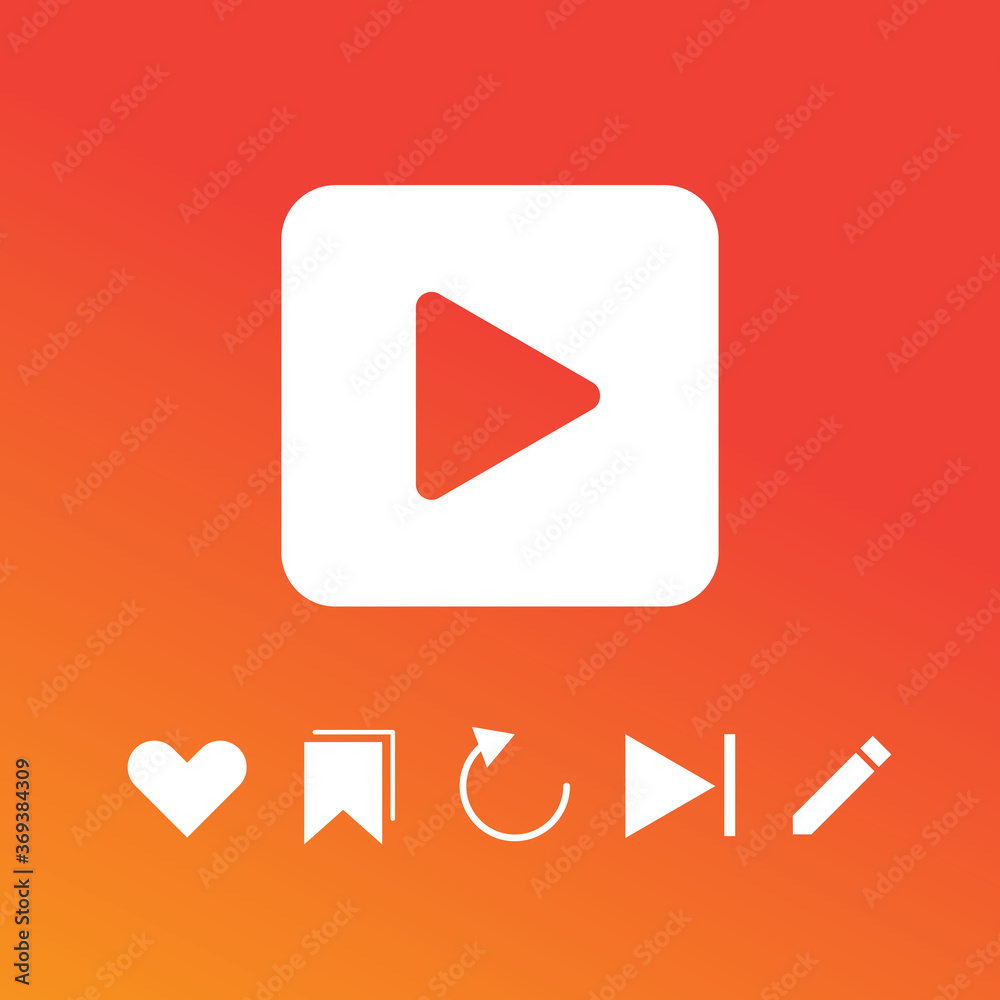 Social media interface set buttons linear vector icons. Social media interface set buttons linear vector icons.