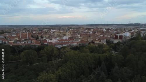 Palencia, city of Spain. Aerial Drone Footage photo