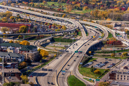 view from the deck of the 35th floor on the pwc Building. Minneapolis, MN