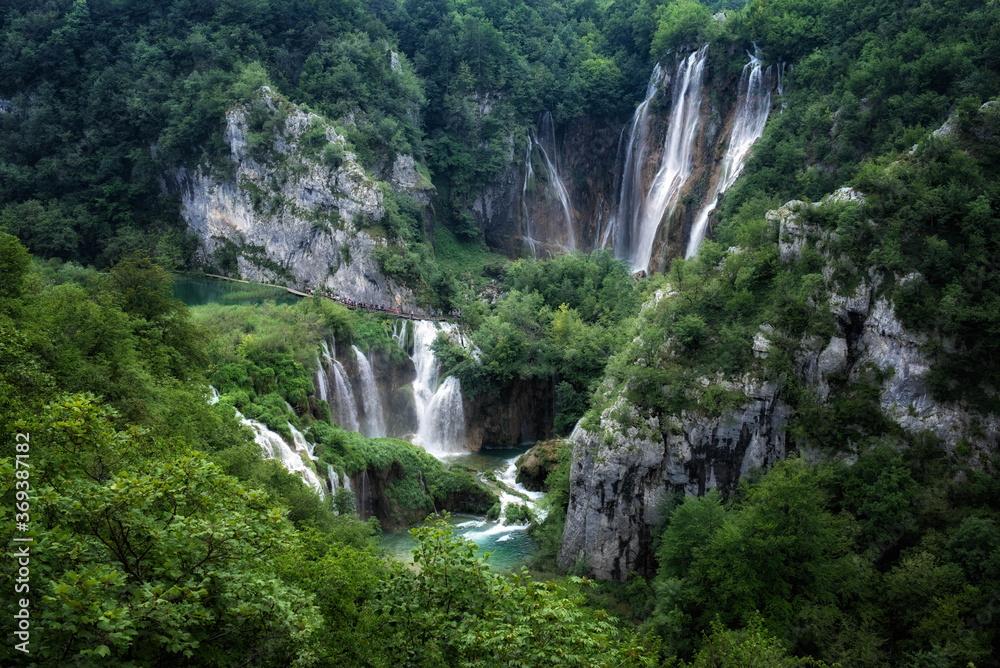 The most beautiful waterfall in the world in Plitvice Lakes National Park,Croatia