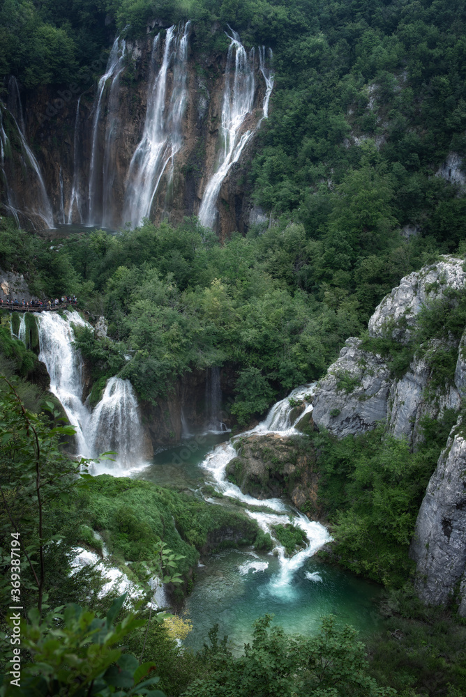 The most beautiful waterfall in the world in Plitvice Lakes National Park,Croatia