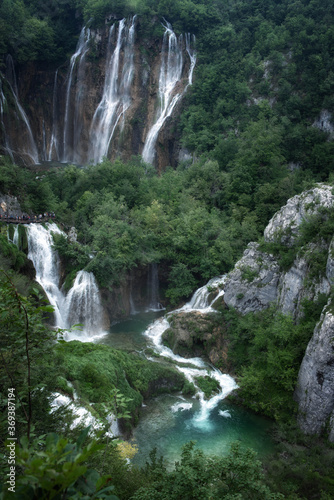 The most beautiful waterfall in the world in Plitvice Lakes National Park Croatia